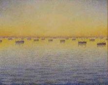 Haga click para ver la imagen ampliada setting sun sardine fishing adagio opus 221 from the sea the boats concarneau series 1891.jpg